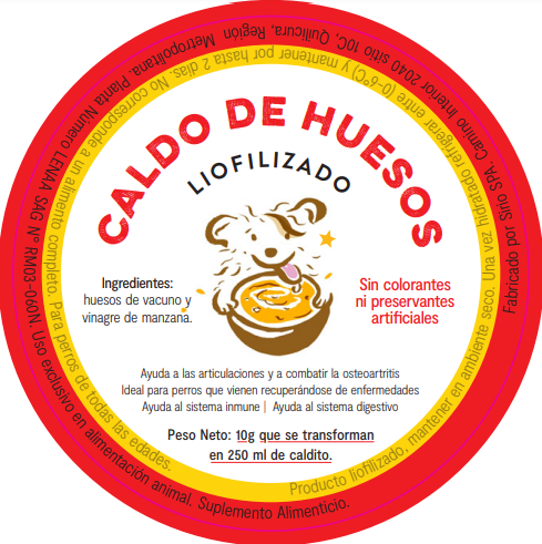 Caldito de huesos liofilizado